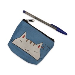 monedero gato celeste