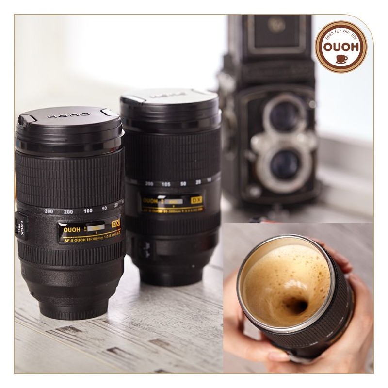 self stirring mug lente camara